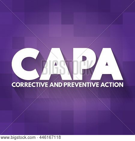 Capa - Corrective And Preventive Action Acronym, Business Concept Background