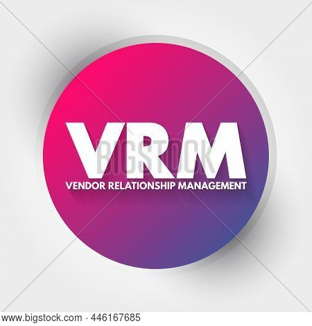 Vrm - Vendor Relationship Management Acronym, Business Concept Background