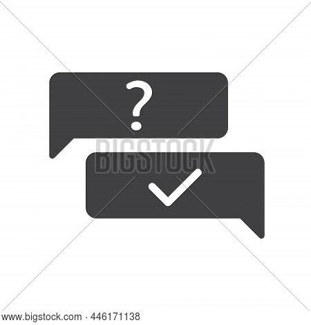 Question Answer Chat Vector Icon Isolated On White Background. Question Answer Speech Bubbles Stock 