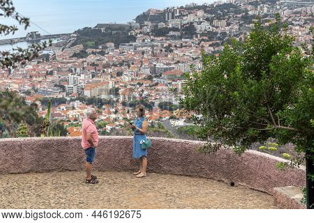 Funchal, Portugal - August 24, 2021: These Are Unidentified People On The Observation Deck In The Bo