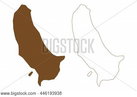 Svenskoya Island (kingdom Of Norway, Svalbard Archipelago) Map Vector Illustration, Scribble Sketch 