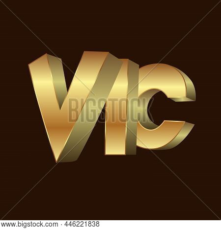 Vector Illustration Depicting The Abbreviation Vic For Printing On Banners, Postcards, Labels, As We