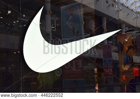 Nike Shop In Ukraine, Logo Sign Outside A Store.