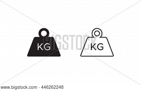 Weight Kg Icon Vector. Mass Sign Symbol