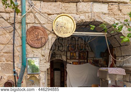 Jericho, Israel, December 30, 2021 : The Courtyard In The Monastery Deir Hijleh - Monastery Of Geras