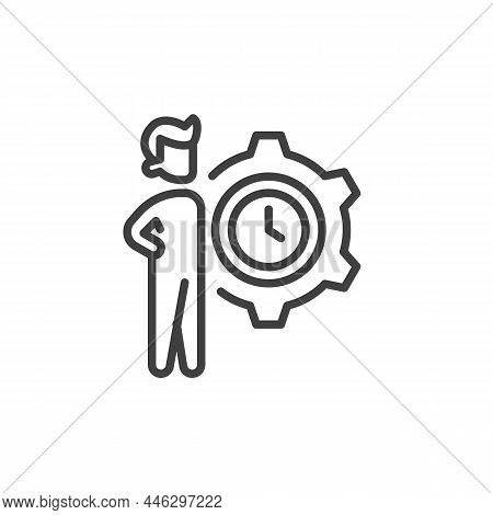 Team Efficiency Line Icon. Linear Style Sign For Mobile Concept And Web Design. Time Management Outl