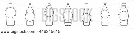 Recycle Plastic Bottle Icon Set. Vector Isolated Illustration. Reusing Plastic. Eco Bottles.
