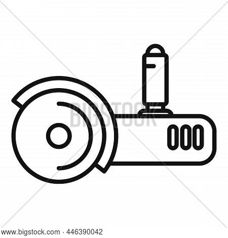 Metal Grinding Machine Icon Outline Vector. Saw Tool. Hand Grinder