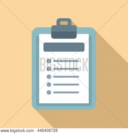 Report Data Icon Flat Vector. Document Paper. File Market