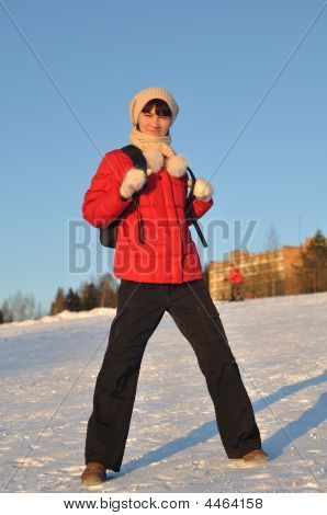 Girl Posing In Winter