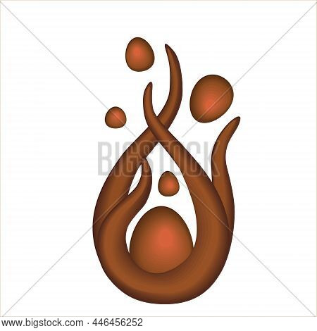 Abstract  Art Piece Of Surreal Sculpture In Organic Curve Wavy Smooth And Soft Biological Shape In B