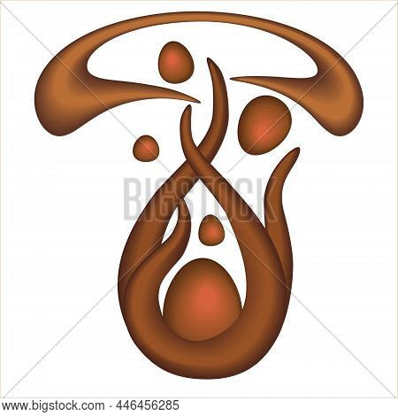 Abstract  Art Piece Of Surreal Sculpture In Organic Curve Wavy Smooth And Soft Biological Shape In B