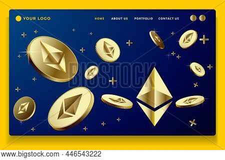 Website Landing Page Ui Banner For Cryptocurrency Websites And Marketplace Ethereum Crypto Currency 