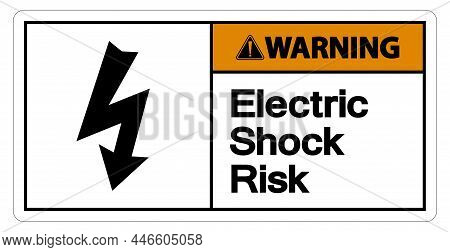 Warning Electric Shock Risk Symbol Sign On White Background