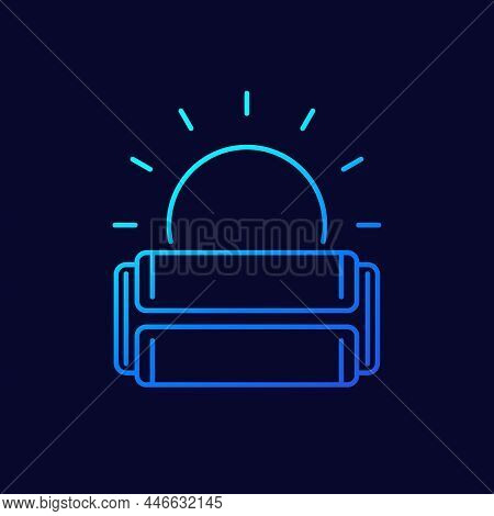 Uv Light Disinfection Line Icon On Dark
