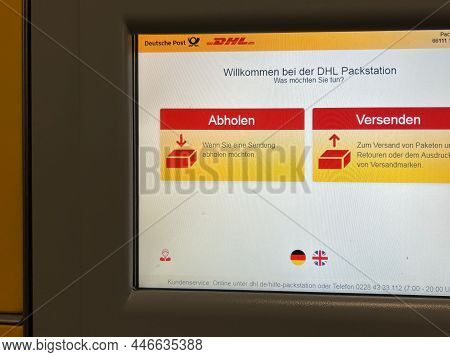 Dhl Packstation For Pick Up And Sending Parcels - Saarbruecken, Germany - January 20, 2022