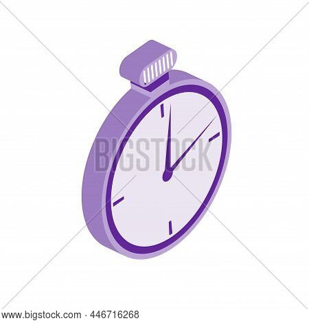 Isometric Time  Icon Isolated On White Background. Money Is Time. Effective Time Management. Convert