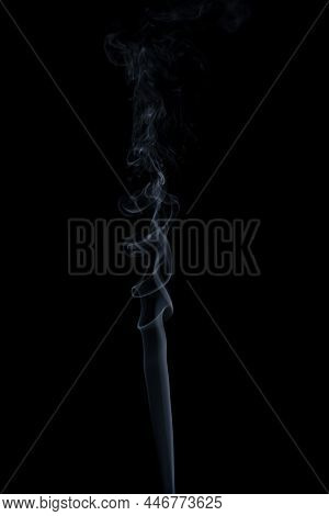 White Smoke On A Black Background. Isolated.