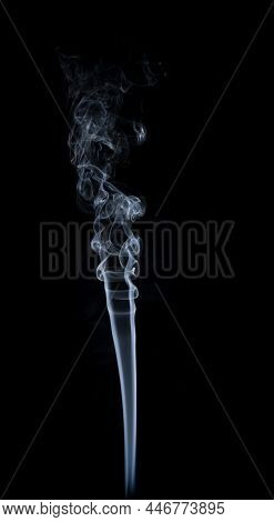 White Smoke On A Black Background. Isolated
