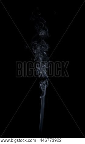 White Smoke On A Black Background. Isolated