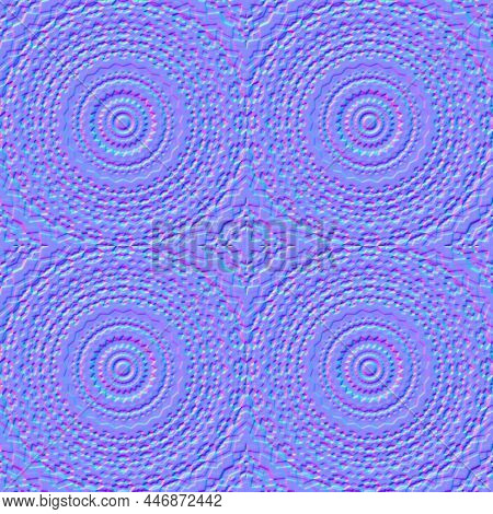 Beautiful Multicolor Abstract Geometric Kaleidoscope Background, Normal Map, Seamless Pattern, 3d Re