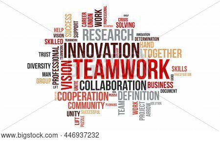 Teamwork Word Cloud Template. Business Concept Vector Background.