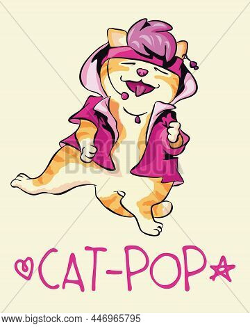 K-pop Fan Merch Decoration With Dancing Cat Singer