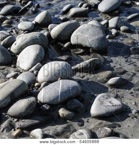Variety of quartz sandstones lay amongst golden sand