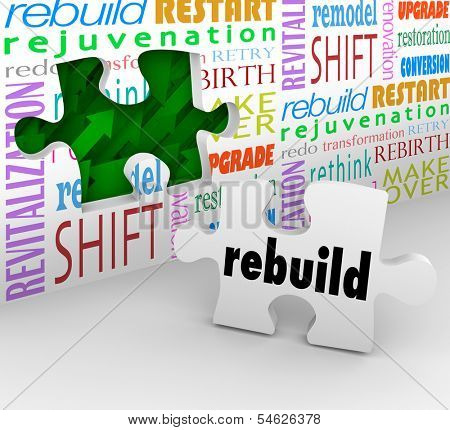Rebuild Word Puzzle Piece Remodel Restart Over
