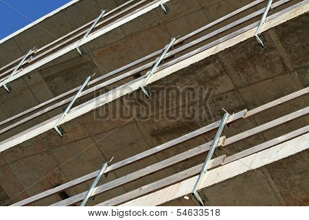 Detail Of Fall Protection Rails In The Building Under Construction