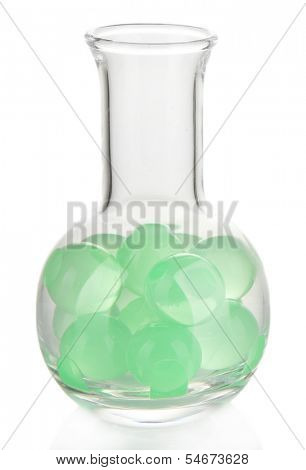 Flask with hydrogel isolated on white