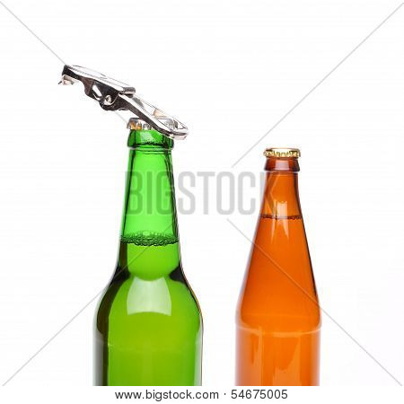 Two bottles of beer and a opener