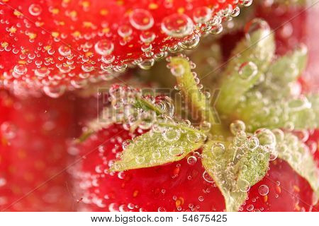 Fresh Strawberry, green tail, boobles.