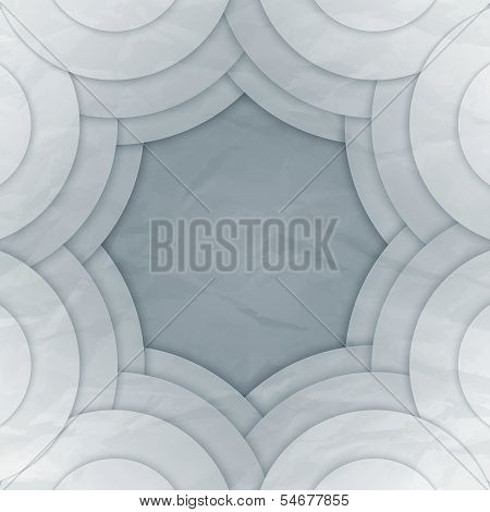 Abstract white and grey round shapes background