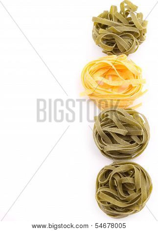 Tagliatelle paglia e fieno tipycal italian pasta.