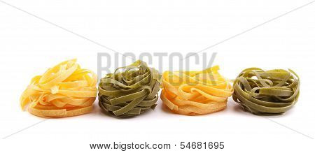 Tagliatelle paglia e fieno tipycal italian pasta.