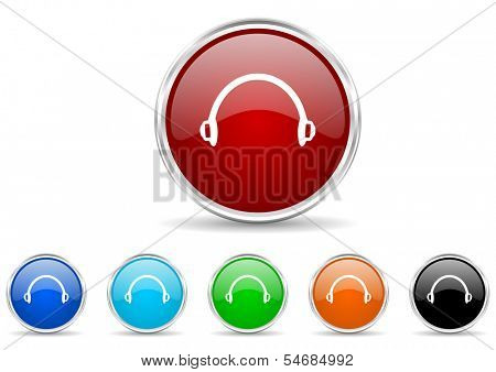 headphones icon set