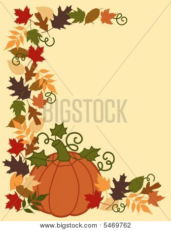 Pumpa och bladen gränsen