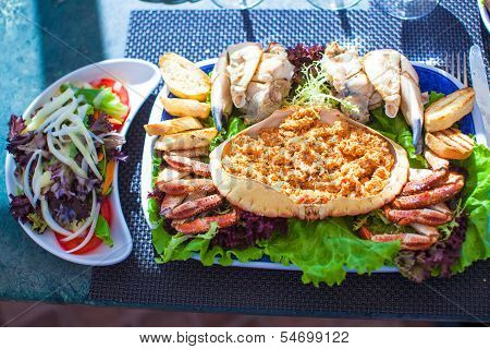 Seafood On The Plate. Prepared Shellfish.
