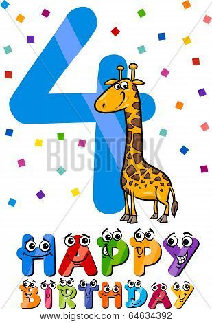 Fourth Birthday Cartoon Design