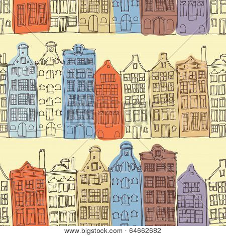 Seamless amsterdam holland background