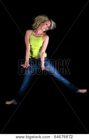 Atractive girl in front of black background