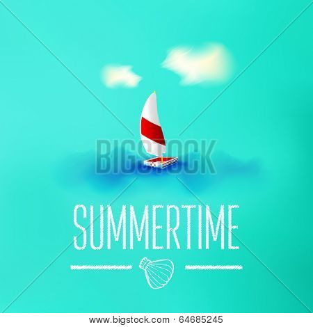Summer vacation and travel background. Vector Illustration, Graphic Design Editable For Your Design. 