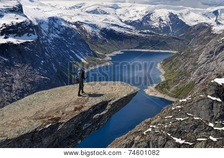 Hiker On Trolltunga, Norway