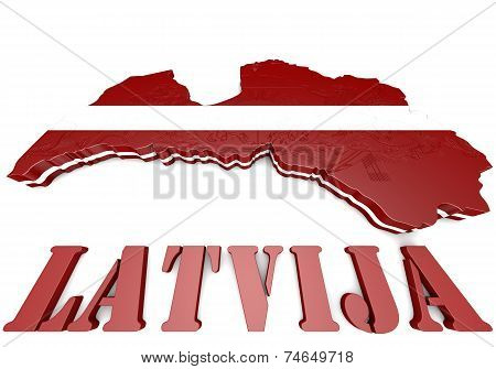 Illustration Map Of Latvia