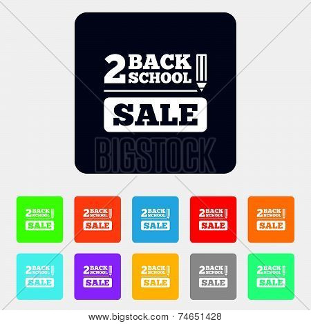Back to school sign icon. Back 2 school symbol.