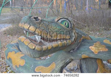 KEV, UKRAINE - OCTOBER 25: exterior and decoration  of  a restaurant  a Forest fairy-tale (Brovarskoy Prospekt) on October 25, 2014 in Kiev,