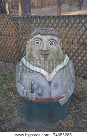 KEV, UKRAINE - OCTOBER 25: exterior and decoration  of  a restaurant  a Forest fairy-tale (Brovarskoy Prospekt) on October 25, 2014 in Kiev,