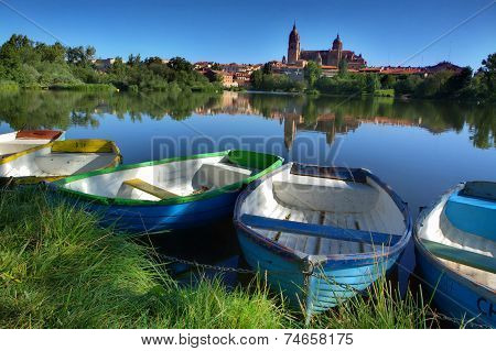 Boats Next In Front Of Salamanca