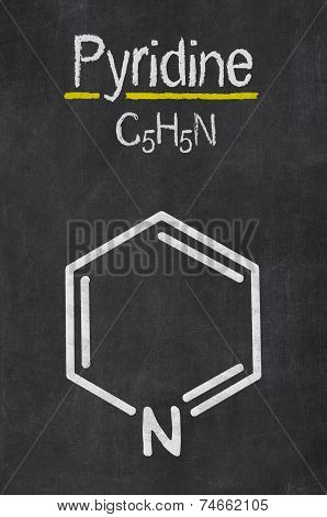 Blackboard with the chemical formula of Pyridine